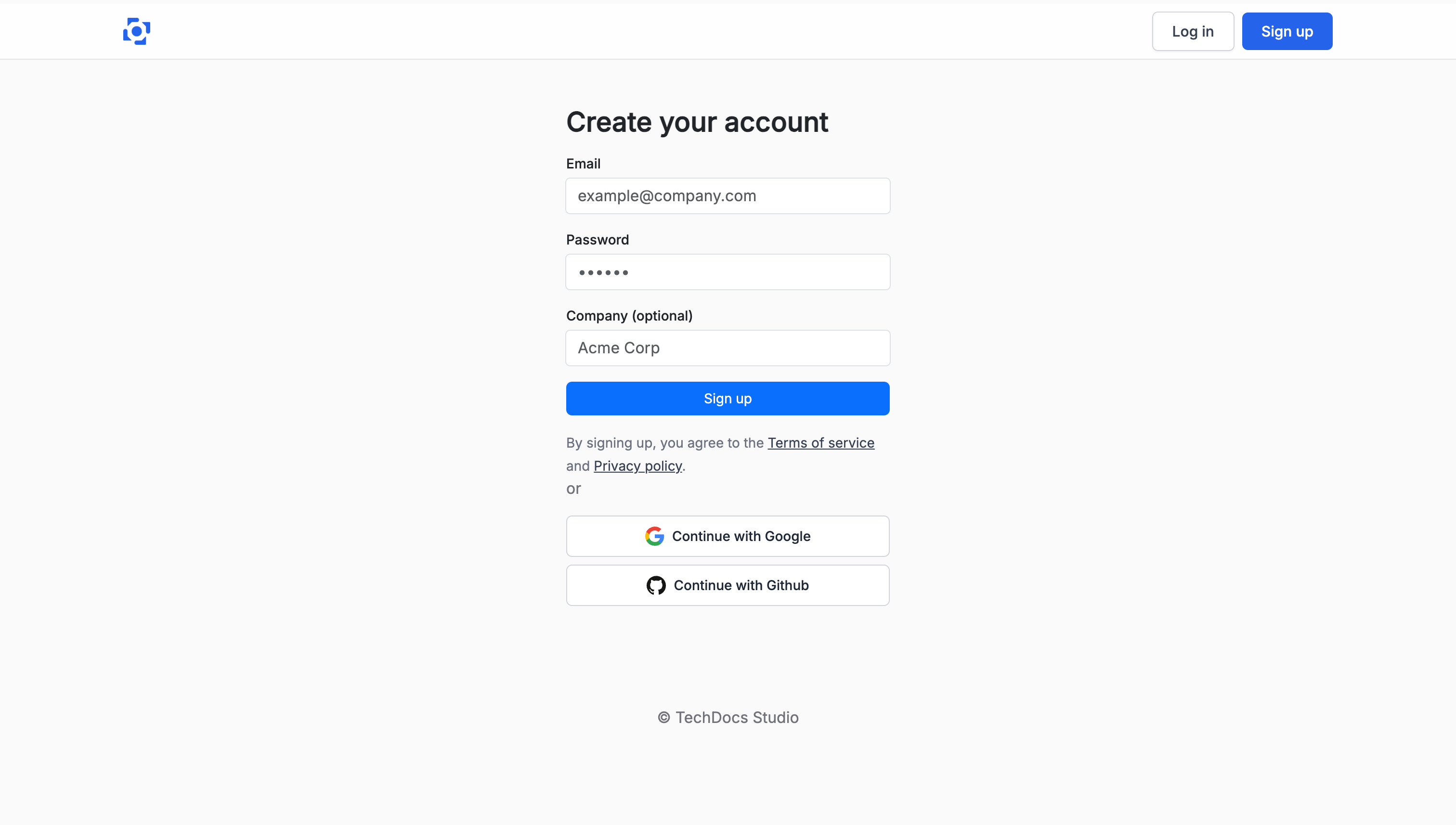 Create account