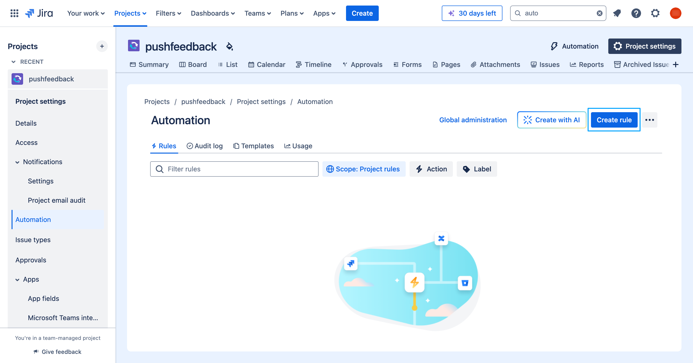 Create rule with Jira