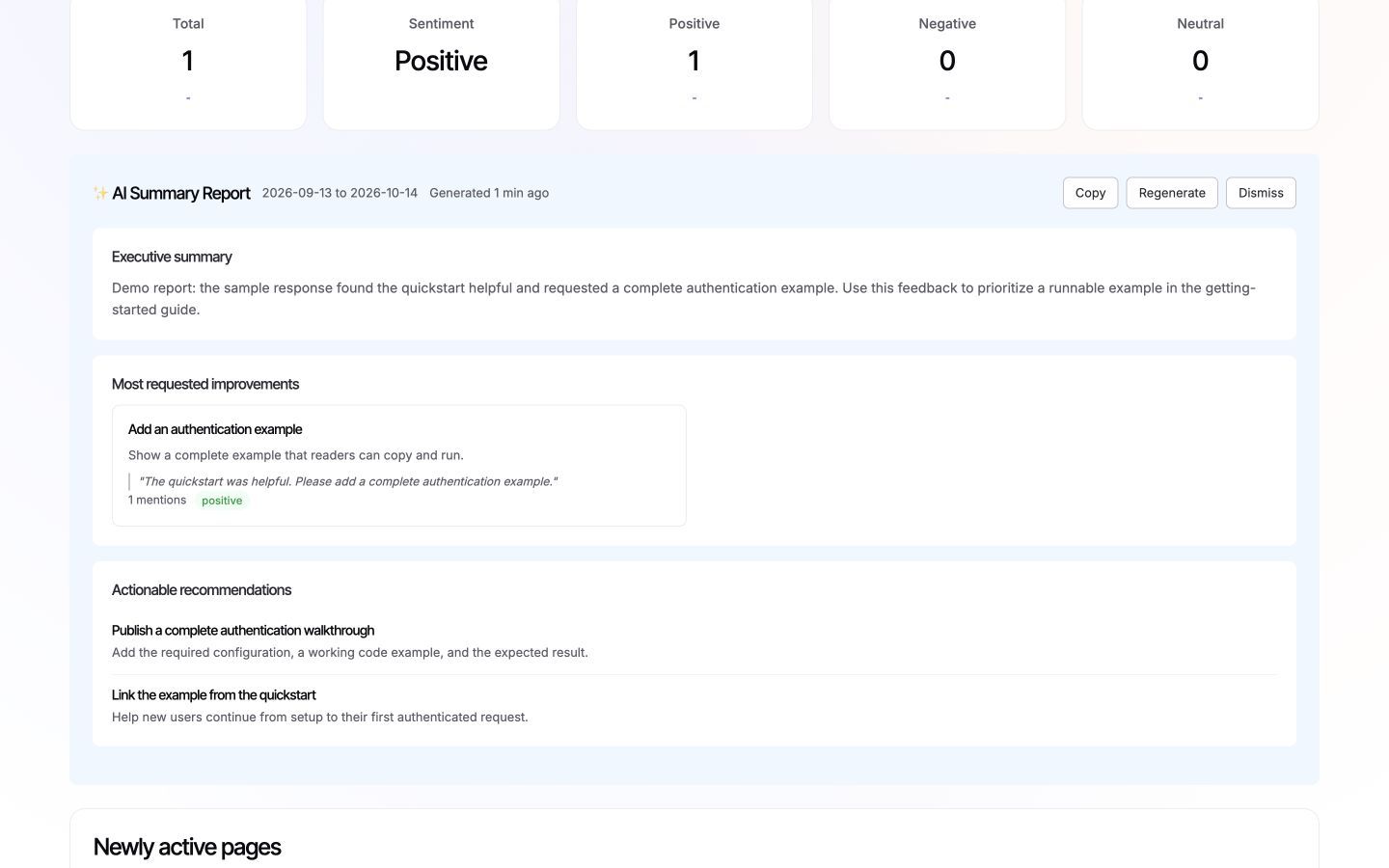 AI report executive summary and most requested improvements