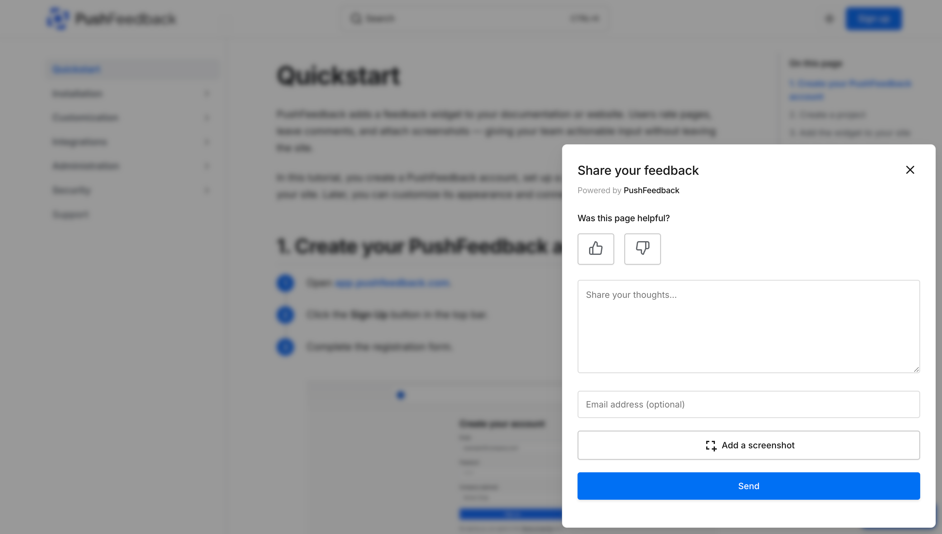 Feedback widget