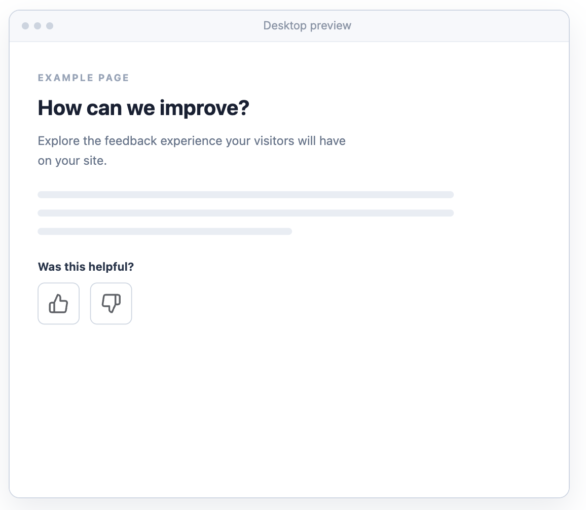 Example page with like and dislike buttons